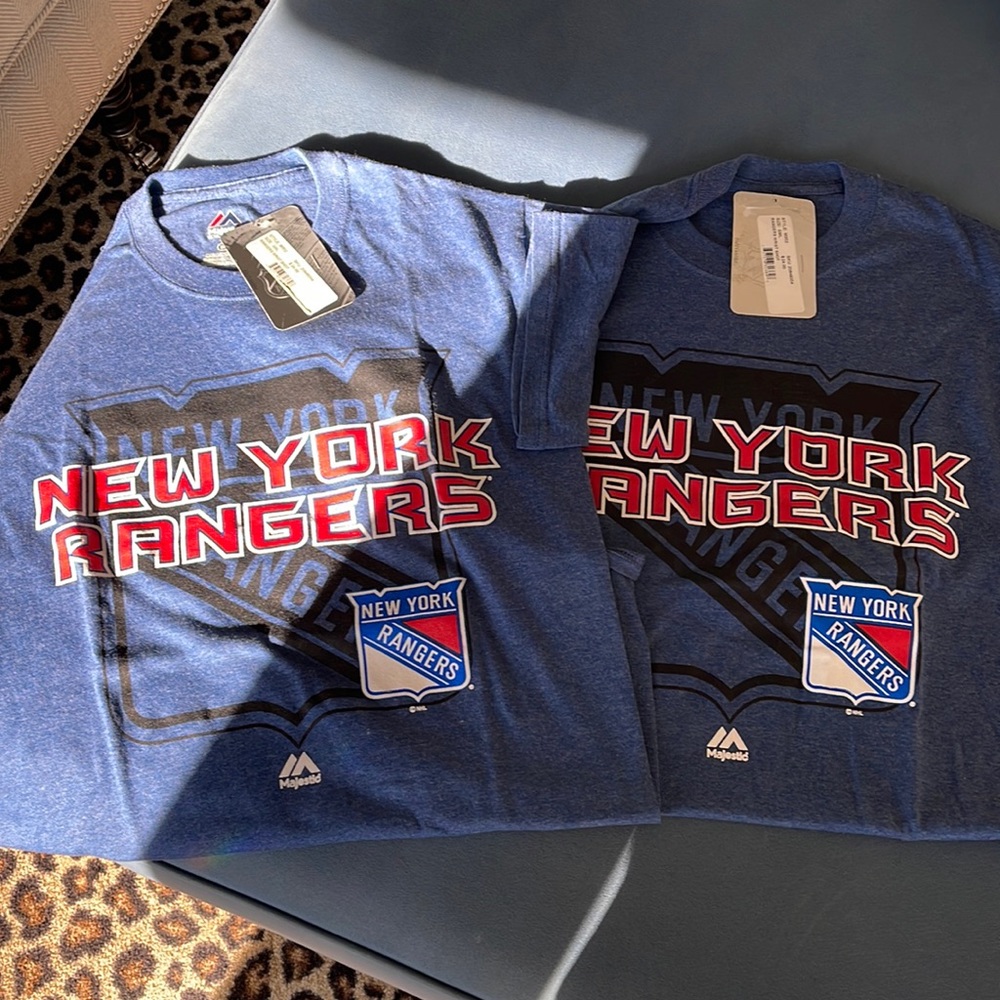 Two New York Rangers  blue T-shirt size small